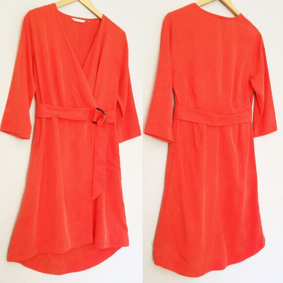 Soft Surroundings Traviata Tencel Wrap Dress Belted Cottage Resort Brunch PM - Picture 15 of 15